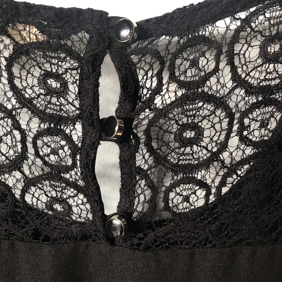 Monteau Fringe Lace Crop Top Black Extra Small - Picture 4 of 6